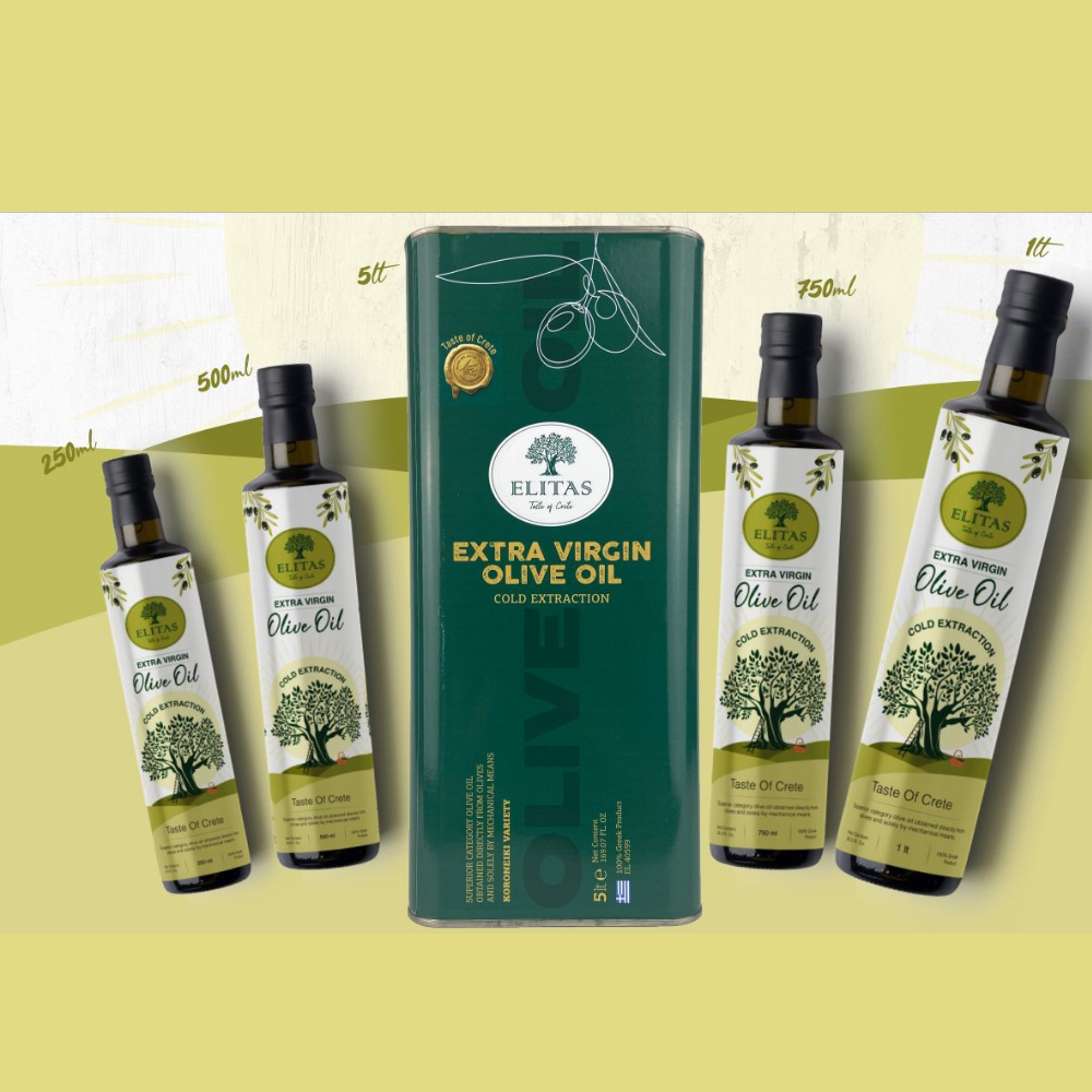 Elitas Extra Natives Olivenöl – Kaltpressung – 5 Liter (100 % Natur, aus Kreta)