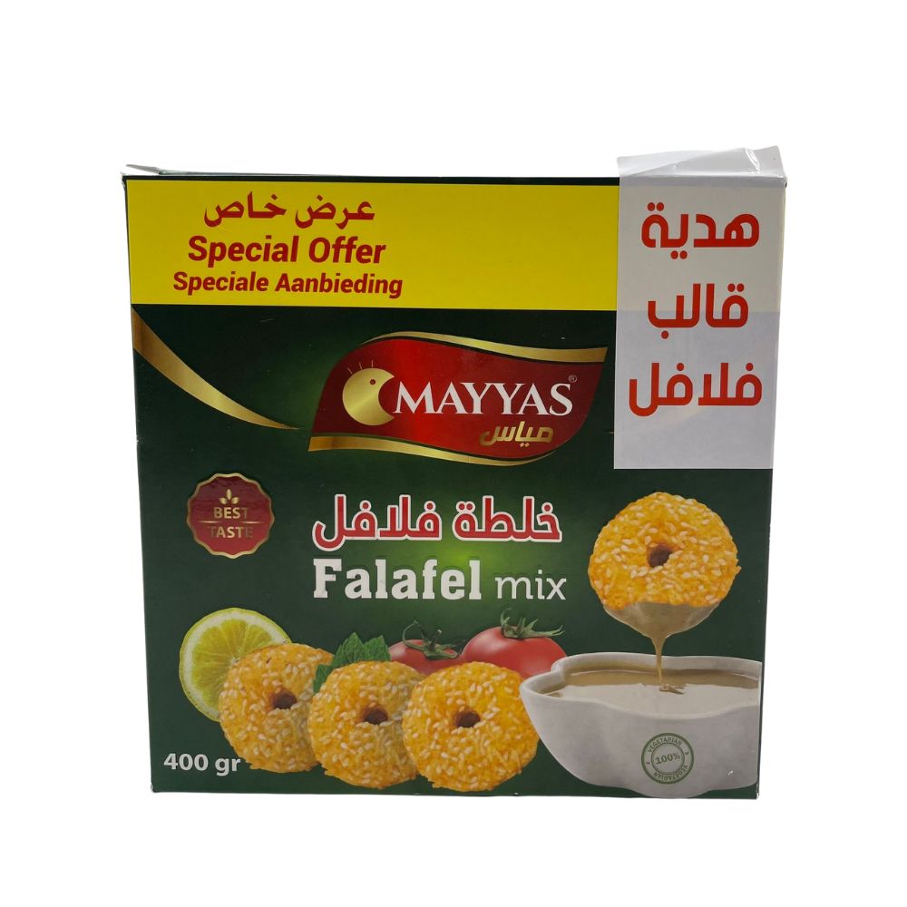 Entdecken Sie den orientalischen Geschmack mit Mayyas Falafel Mix! Knusprig, vegan & proteinreich – perfekte Mischung für echte libanesische Falafel.