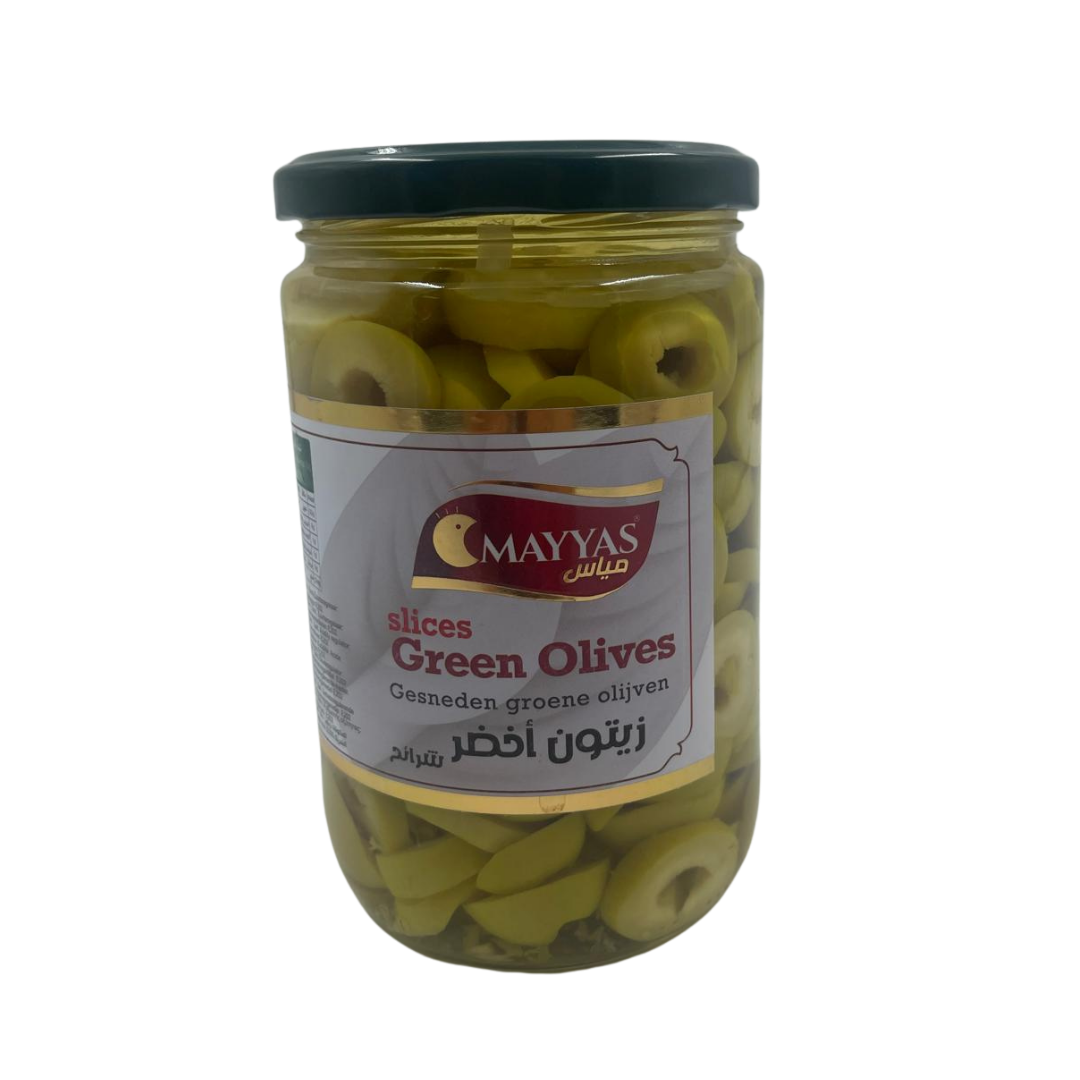 Mayyas Sliced Green Olives 400 g – Frisch Geschnittene Grüne Oliven