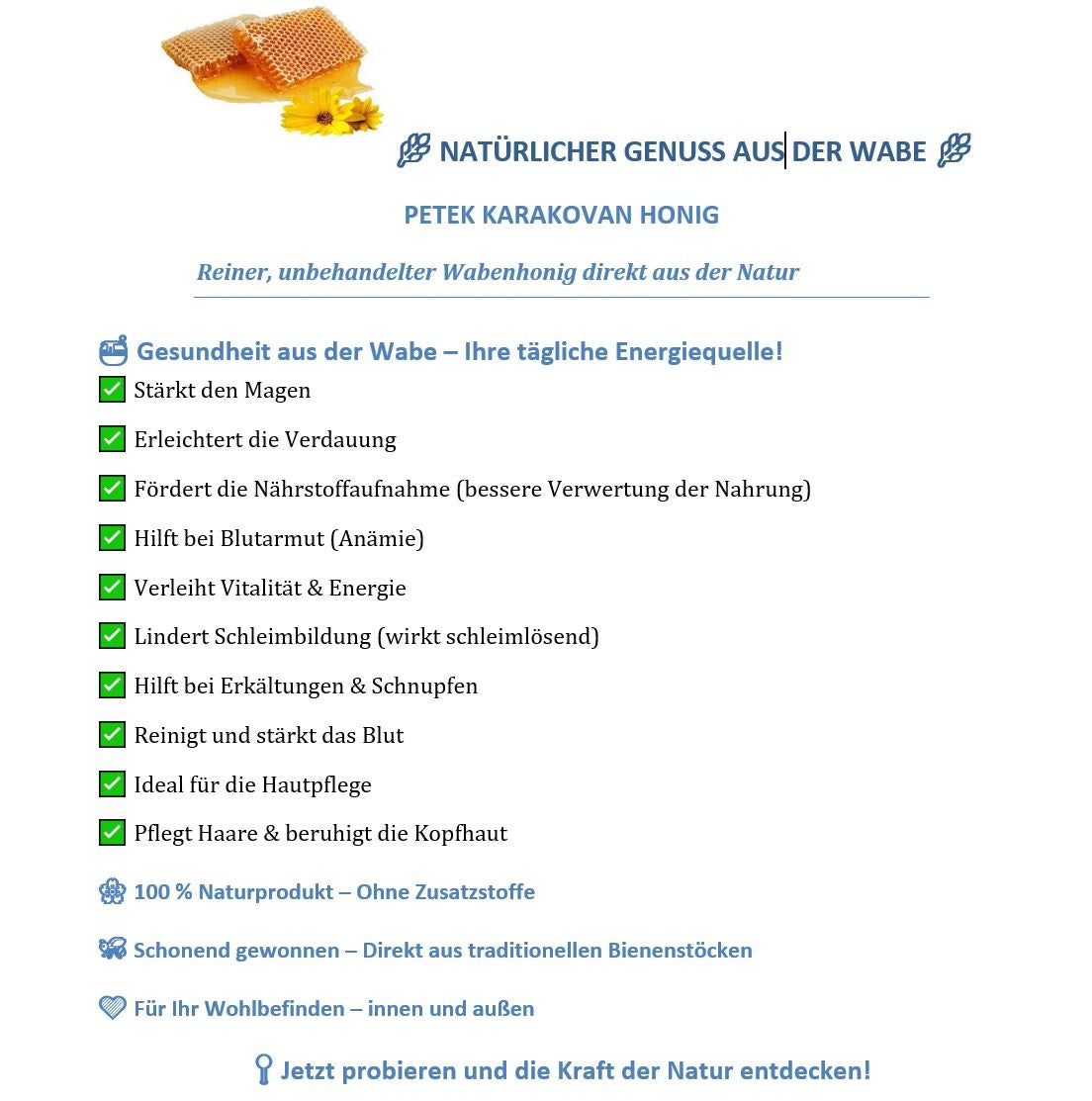 Wabenhonig im Holzrahmen 3400±100g - 100% Naturbelassen & Roh aus der Türkei