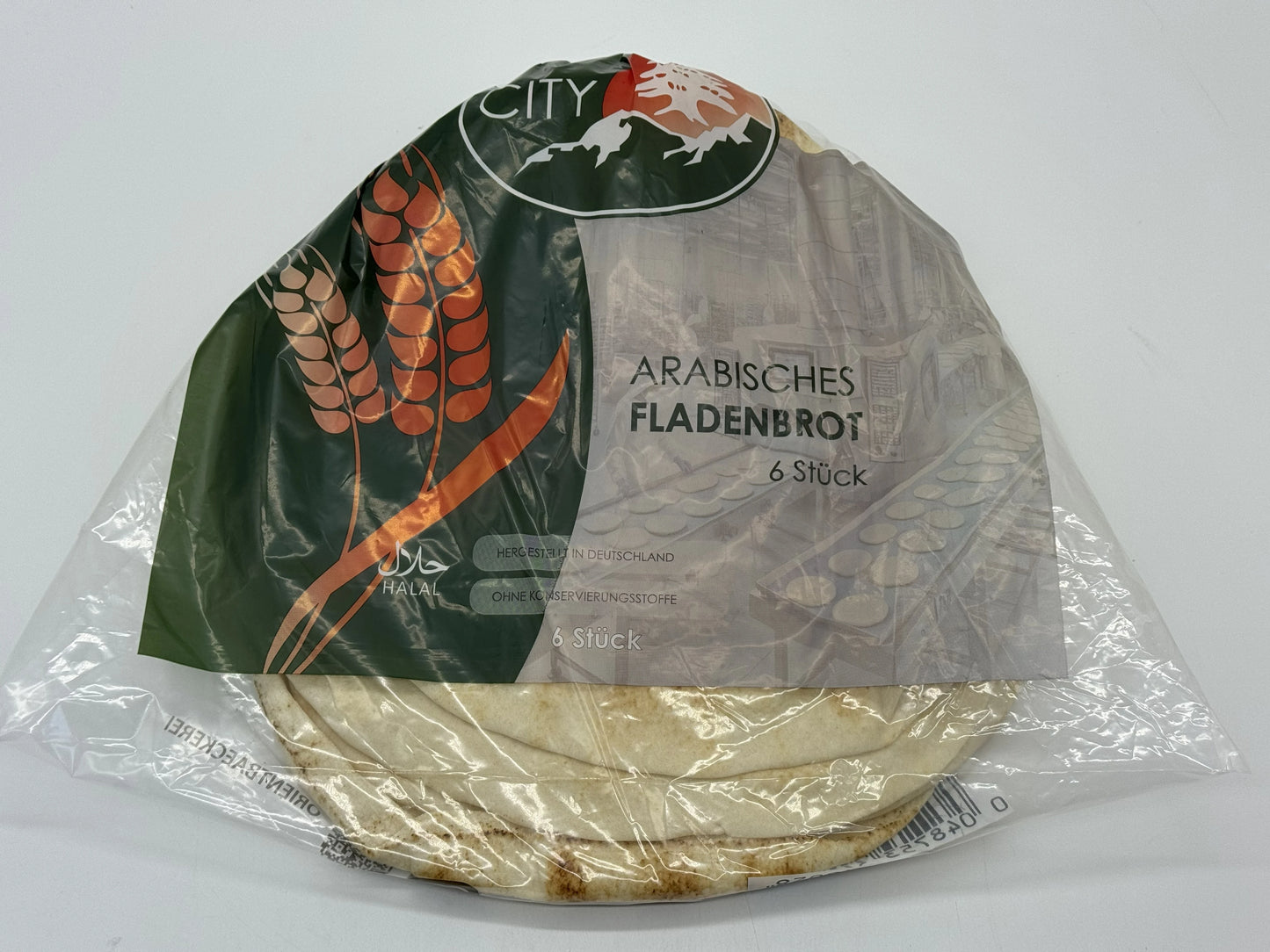 Orient Bäckerei Arabisches Fladenbrot Grün – Frisches Halal Brot (6 Stück, Ø 22–23 cm)