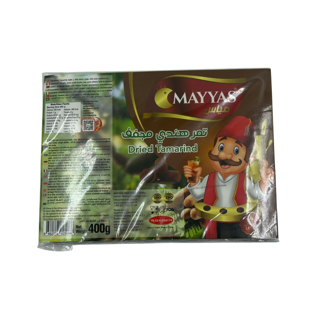 Mayyas Dried Tamarind - Getrocknete Tamarinde 400 g