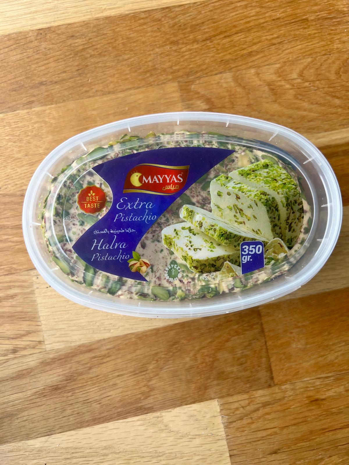 Mayyas Extra Pistazien Halva 350 g - Orientalische Sesamspezialität mit Pistazien